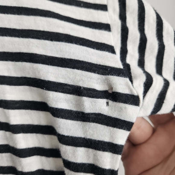 Madewell Whisper Cotton Rib-Crewneck Tee in Bridgewater Stripe XS - Picture 3 of 10